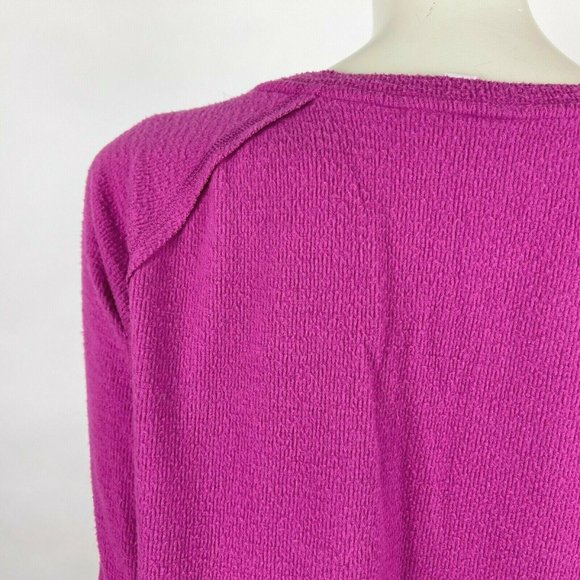 Wildfox Haley Brushed Top Elderberry V-Neck Long Sleeve Stretch Pullover Women L - Picture 6 of 10